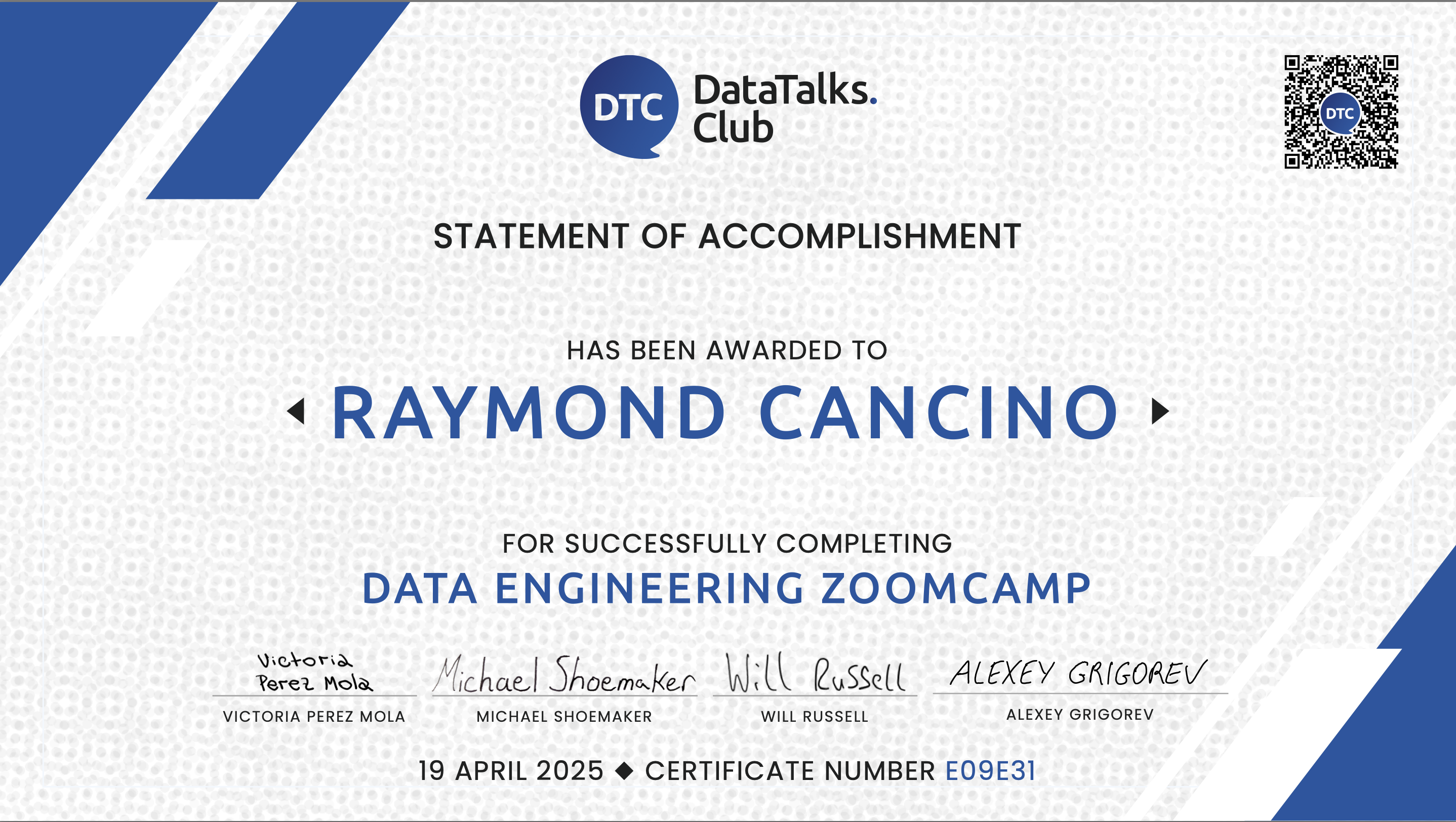 Data Engineering Zoomcamp